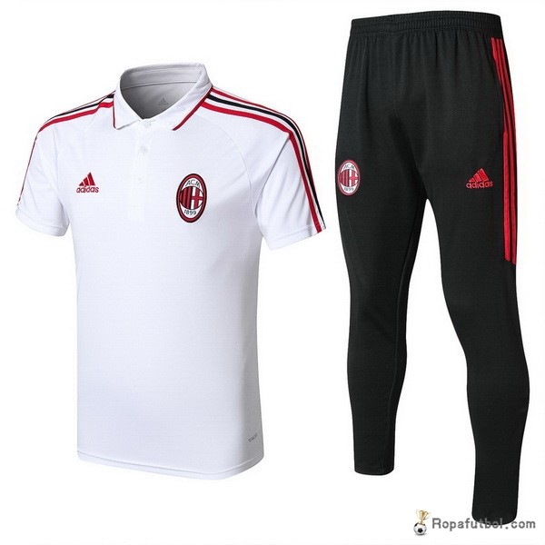 Polo AC Milan Conjunto Completo 2017/18 Blanco